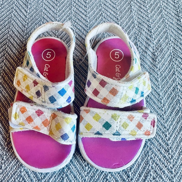 Toddler Tate‎ Ankle Strap Sandals - Cat & Jack Size 5 Girl’s Shoe - Picture 1 of 4